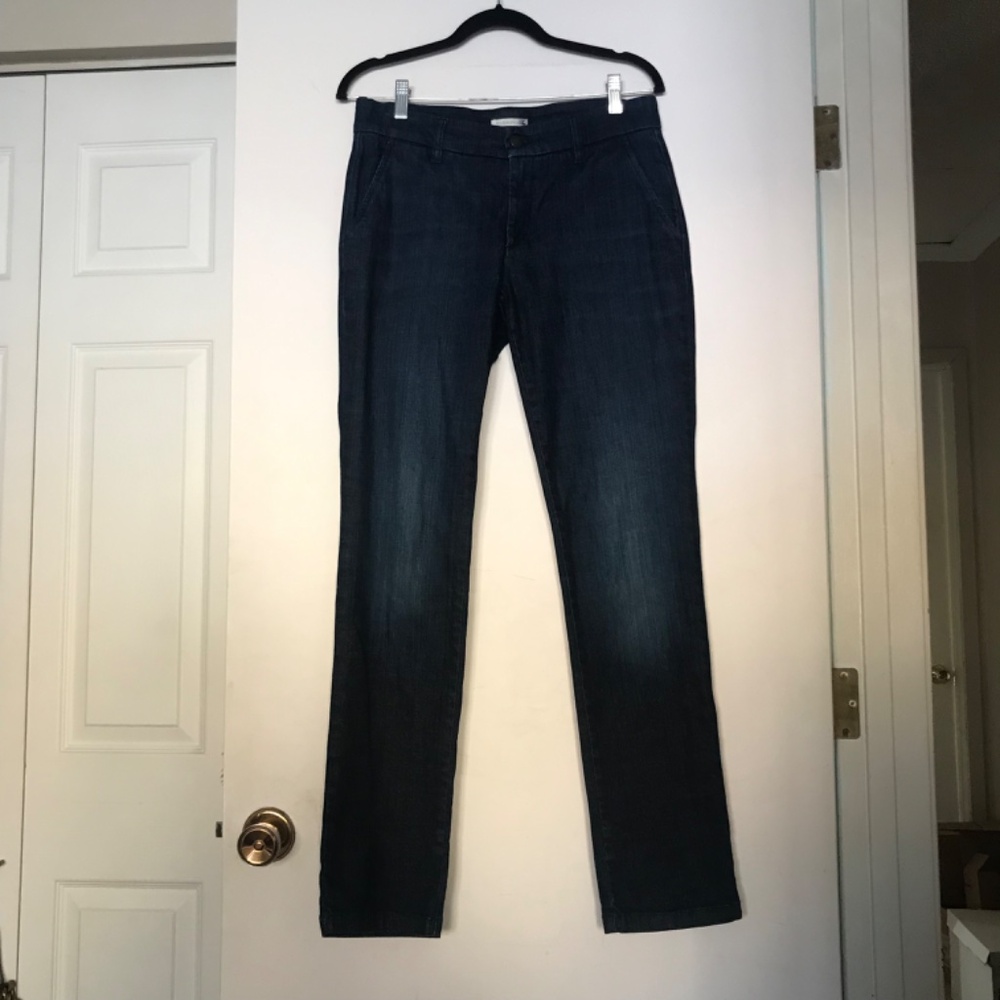 EILEEN FISHER Jeans straight leg trouser 6 dark indigo denim business casual